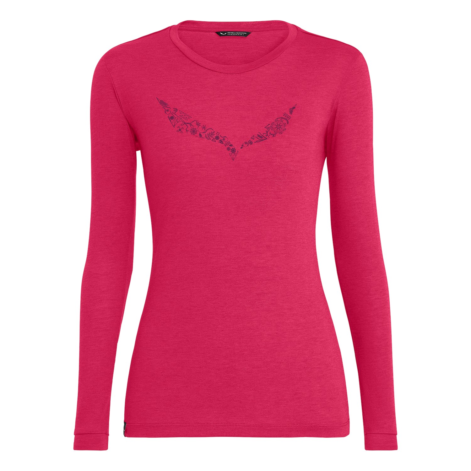 T-Shirts Salewa Solidlogo Dry’Ton Longsleeve Mulher Rosa 435EKMCZT